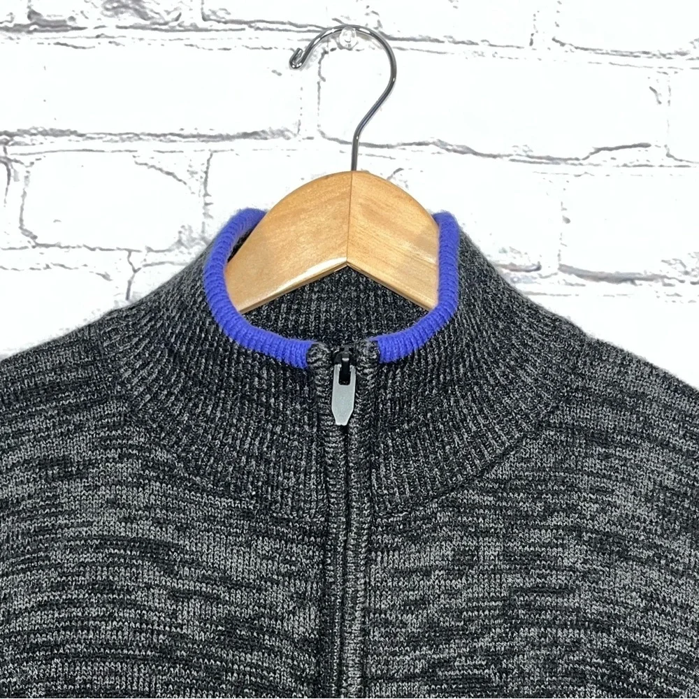 Amongst Others 1/4 Zip Sweater Mens Size Large Charcoal Heather Ribbed